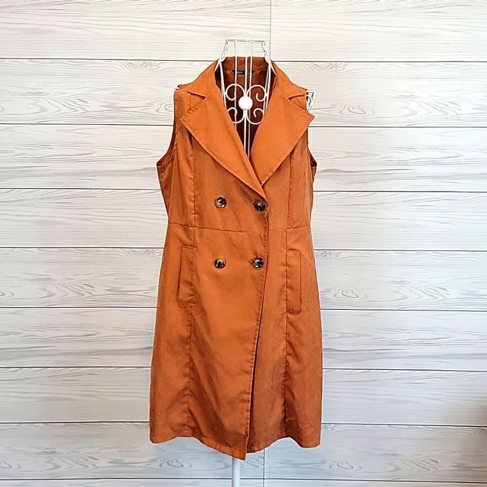 Shein long vest trenchcoat - tan Women's Size S